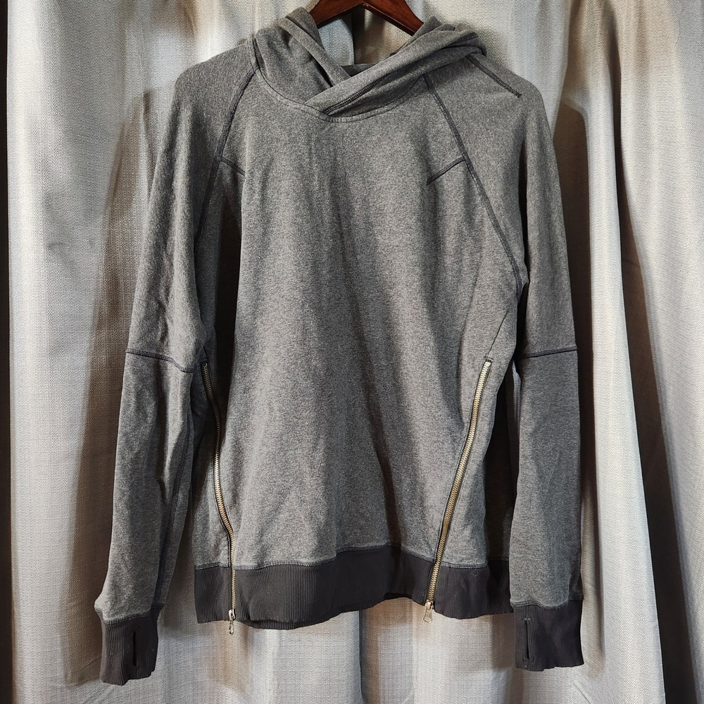Lululemon Scuba Hoodie Heathered Navy Blue Side Zip Thumbhole Pullover